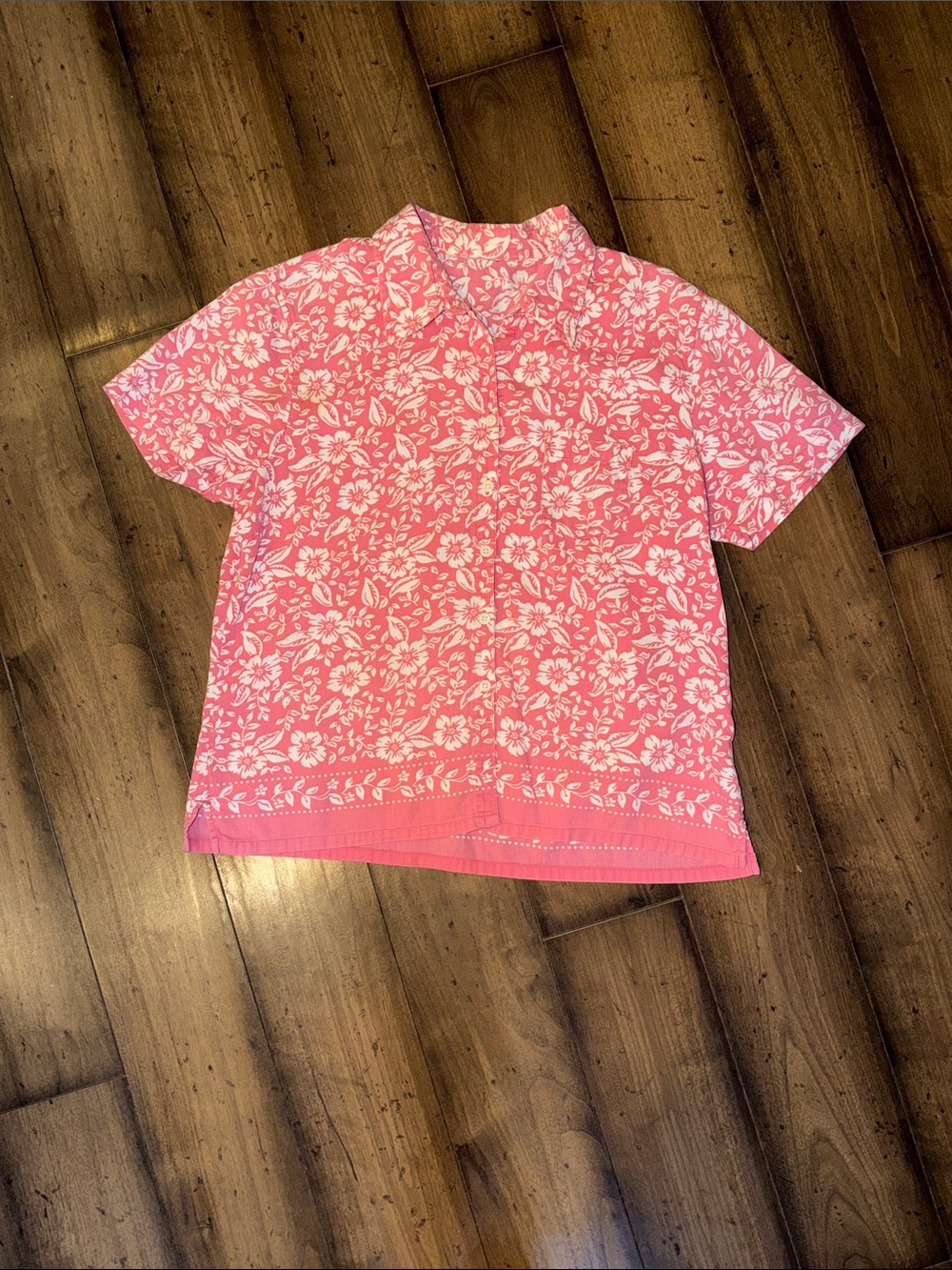 🌸WOMEN’S SHORT SLEEVE, BUTTON-DOWN HAWAIIAN PRINT SHIRT